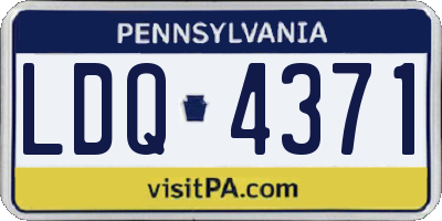 PA license plate LDQ4371