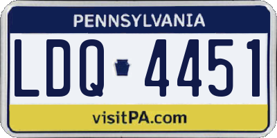 PA license plate LDQ4451