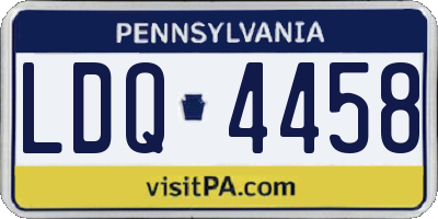PA license plate LDQ4458