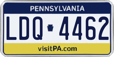 PA license plate LDQ4462