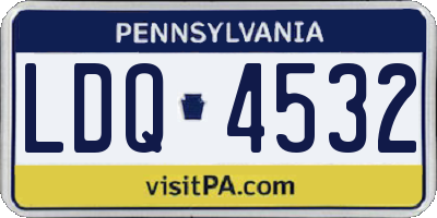 PA license plate LDQ4532