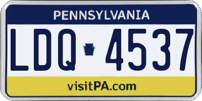 PA license plate LDQ4537