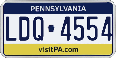 PA license plate LDQ4554