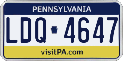 PA license plate LDQ4647