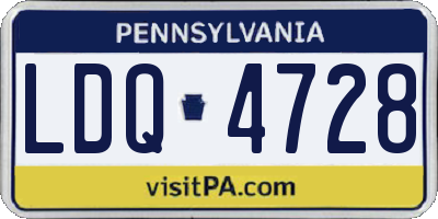 PA license plate LDQ4728