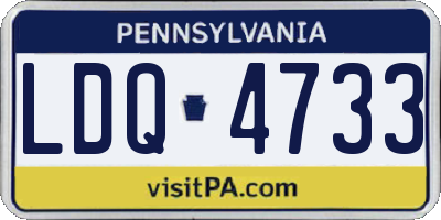 PA license plate LDQ4733