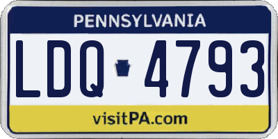 PA license plate LDQ4793