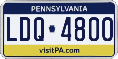 PA license plate LDQ4800
