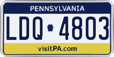 PA license plate LDQ4803
