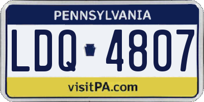 PA license plate LDQ4807