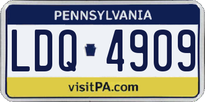 PA license plate LDQ4909