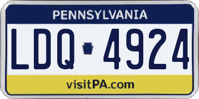 PA license plate LDQ4924