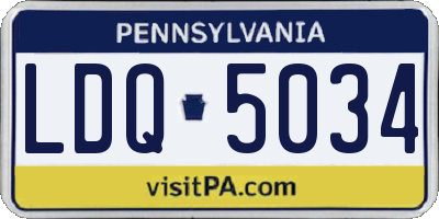PA license plate LDQ5034
