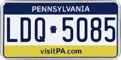 PA license plate LDQ5085