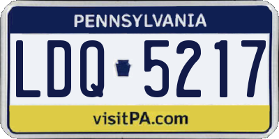 PA license plate LDQ5217