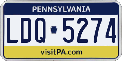 PA license plate LDQ5274