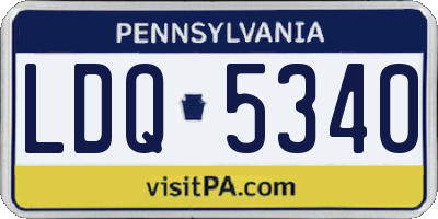PA license plate LDQ5340