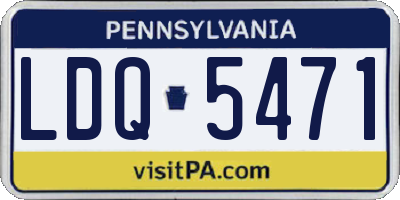 PA license plate LDQ5471