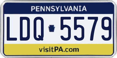 PA license plate LDQ5579