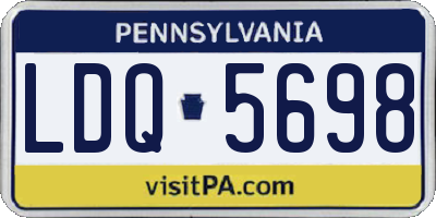 PA license plate LDQ5698