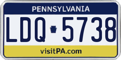 PA license plate LDQ5738