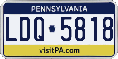 PA license plate LDQ5818