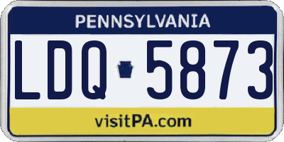 PA license plate LDQ5873