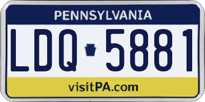 PA license plate LDQ5881
