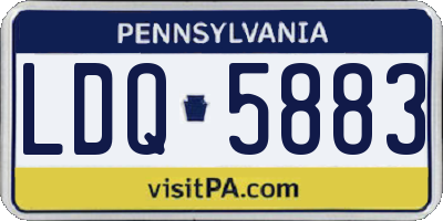 PA license plate LDQ5883