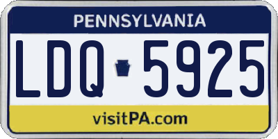 PA license plate LDQ5925