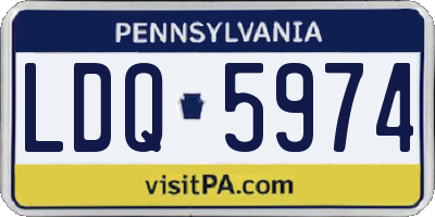 PA license plate LDQ5974