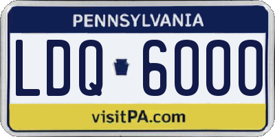 PA license plate LDQ6000
