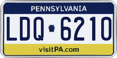 PA license plate LDQ6210