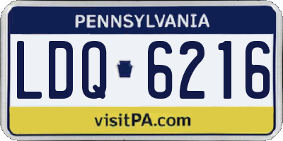 PA license plate LDQ6216