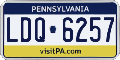 PA license plate LDQ6257