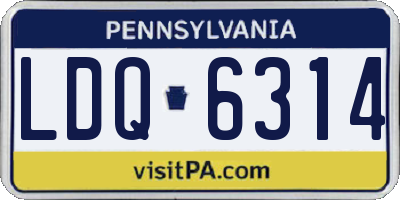 PA license plate LDQ6314