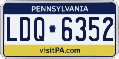 PA license plate LDQ6352