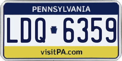 PA license plate LDQ6359