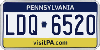 PA license plate LDQ6520