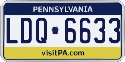 PA license plate LDQ6633