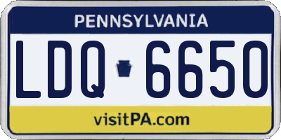 PA license plate LDQ6650