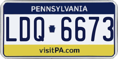 PA license plate LDQ6673