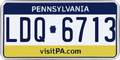 PA license plate LDQ6713