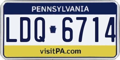 PA license plate LDQ6714