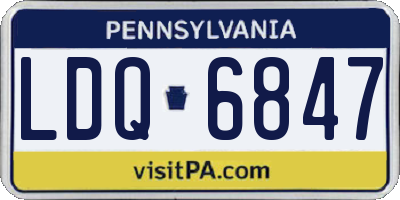 PA license plate LDQ6847