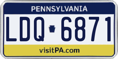 PA license plate LDQ6871