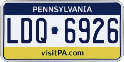PA license plate LDQ6926