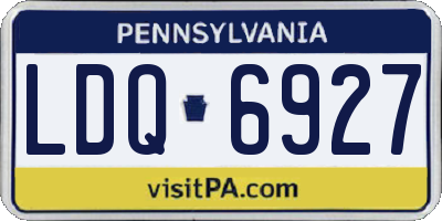 PA license plate LDQ6927
