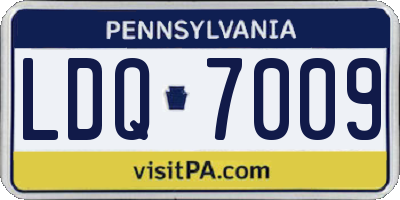 PA license plate LDQ7009