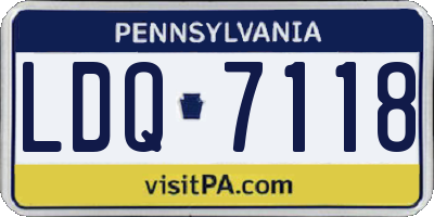 PA license plate LDQ7118
